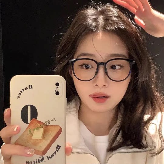 韩系ins风近视眼镜女学生可配度数素颜大框防蓝光护目平光镜显瘦