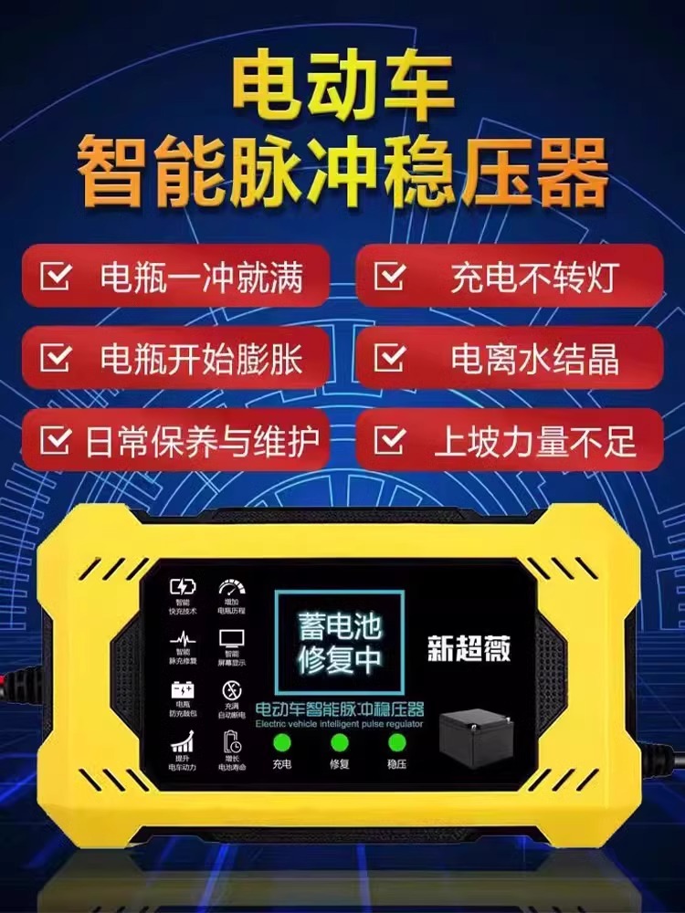 电动车电瓶专用修复器新款电池通用全自动激活延长寿命速充电神器 - 图0