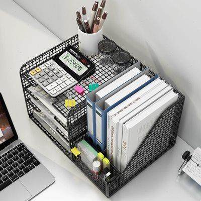 Office desk shelf multi-layer large-capacity file frame storage box office supplies desktop A4 paper information archive u.