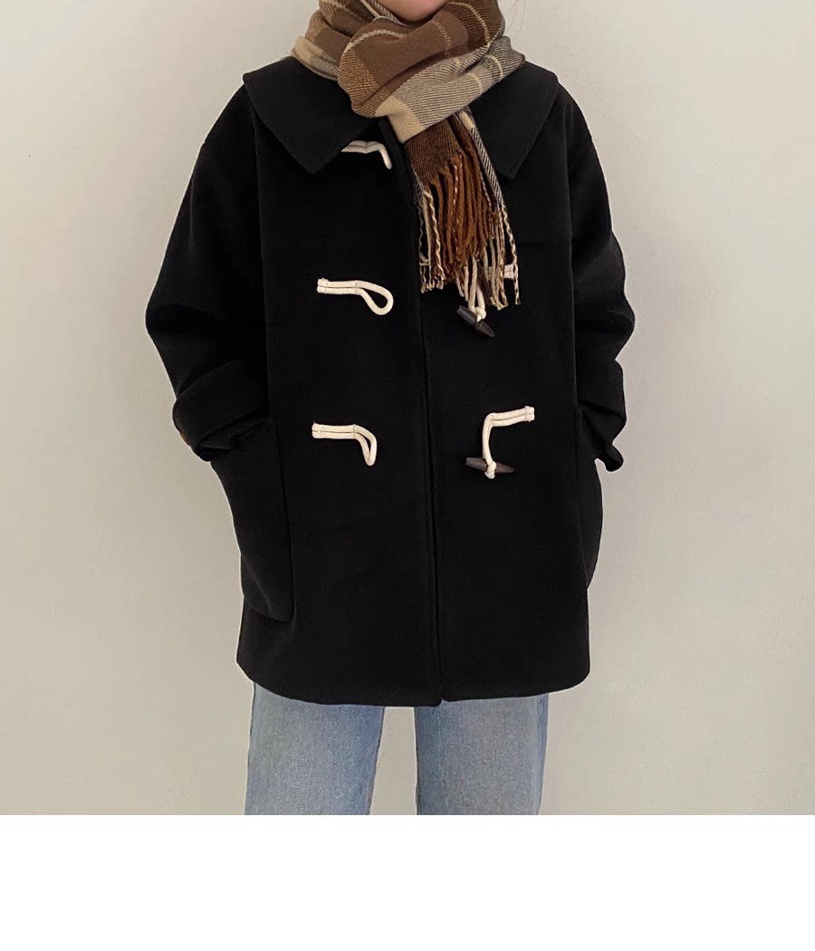 冬季女新款燕麦色毛呢外套