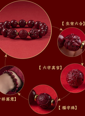 2026天然朱砂生肖三合六合手串