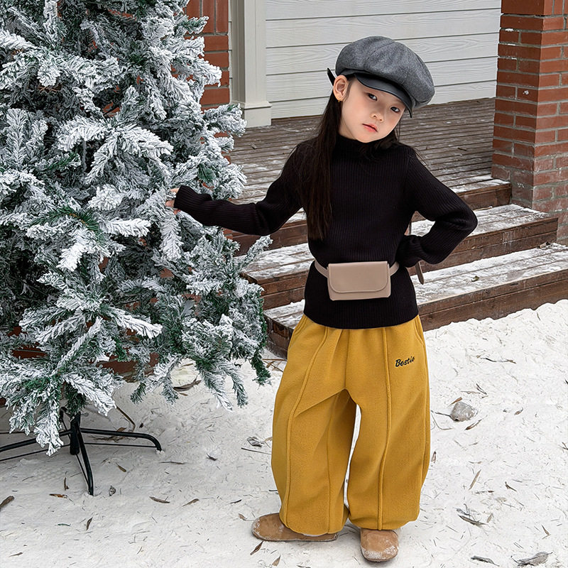 Yumi妈儿童新年拜年款内搭针织女童纤绒纱加仿貂绒中领毛衣25M159,淘宝优惠券,粉丝福利购,淘宝优惠卷