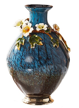 珐琅彩高档花瓶摆件家居轻奢欧式客厅玄关电视柜插花装新中式饰品