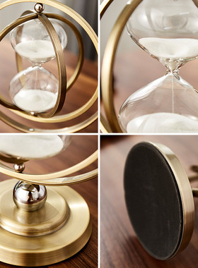 北欧创意简约沙漏计时器博古架电视柜隔断玄关装饰品轻奢家居摆件