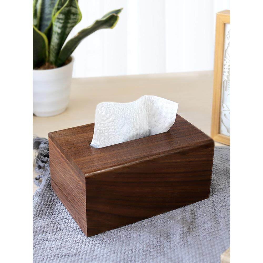 BK9K实木轻奢抽纸盒中式客厅家用办公黑胡桃桌面木质纸巾盒,淘宝优惠券,粉丝福利购,淘宝优惠卷