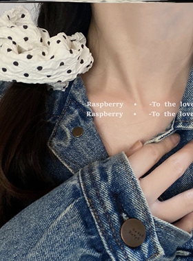 raspberry  韩国奶油波点大肠发圈 质感褶皱布艺小众高级发绳发饰