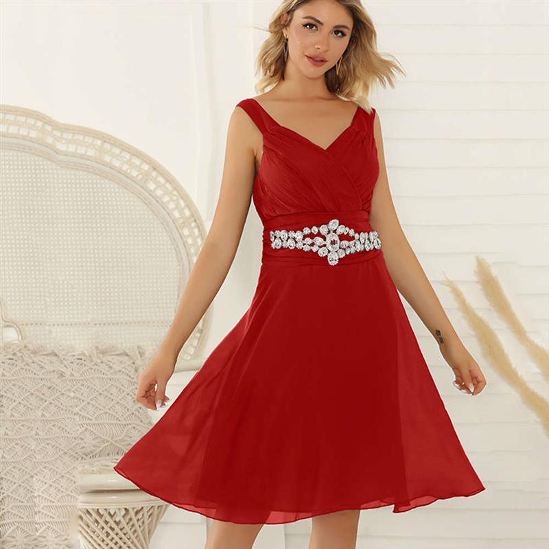 Plus size womens tube top luxury bridesmaid toast dress - 图2