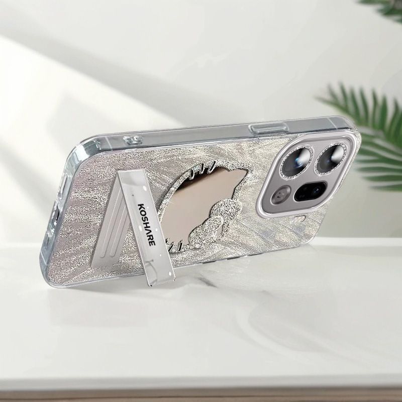 补妆适用oppofindx9pro手机壳KT猫镜子PLG110全包边opfindx9保护套PLJ110防摔5g带镜头膜pr0新款高级网红潮女 - 图1