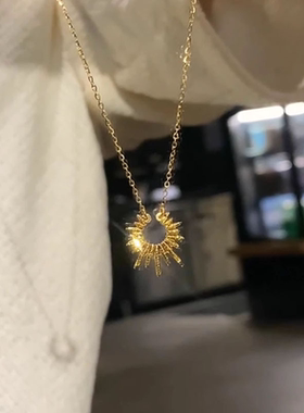 浪漫传说独特太阳花吊坠项链女