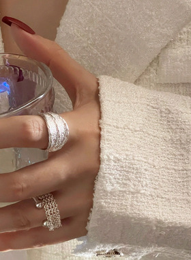 新款褶皱肌理软链条戒指