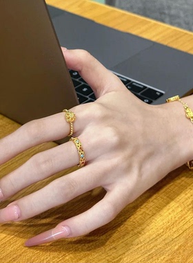 浪漫传说中古锦绣繁华叠戴戒指女