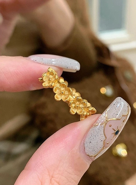 浪漫传说复古超重工花朵戒指