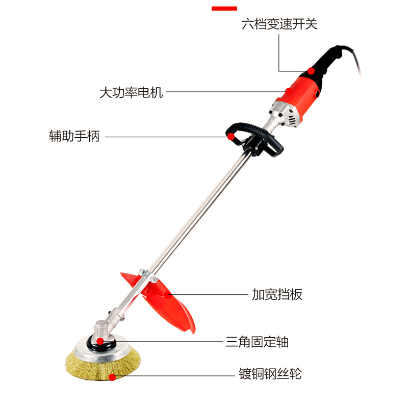 万牛电动除锈机铁钢板翻新手持式彩钢瓦船用除锈抛光钢丝轮打磨机 - 图0