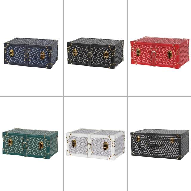 Cloakroom storage box handheld storage box leather retro storage box model room storage box decorative ornaments