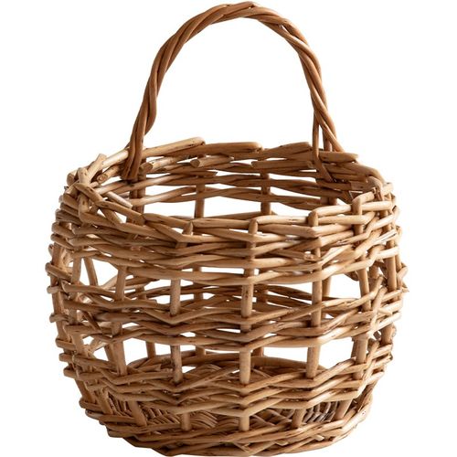 柳编姜蒜收纳筐厨房竹编篮蒜头复古壁挂篮手提Q编织小花篮藤编挂 - 图3