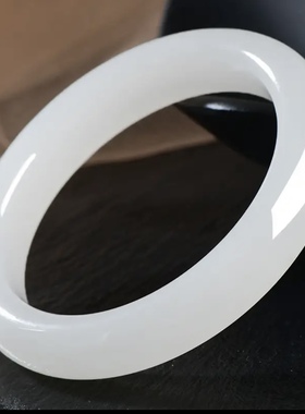 天然羊脂级白手镯新疆金丝玉气质百搭高档礼物旺夫真玉平安玉镯