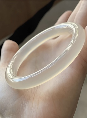 带鉴定证书  特级高冰白月光玉手镯女冰透荔枝冻镯子冰种玉髓手镯