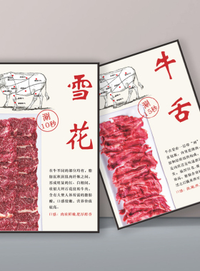 潮汕涮牛肉火锅店广告海报贴KT板