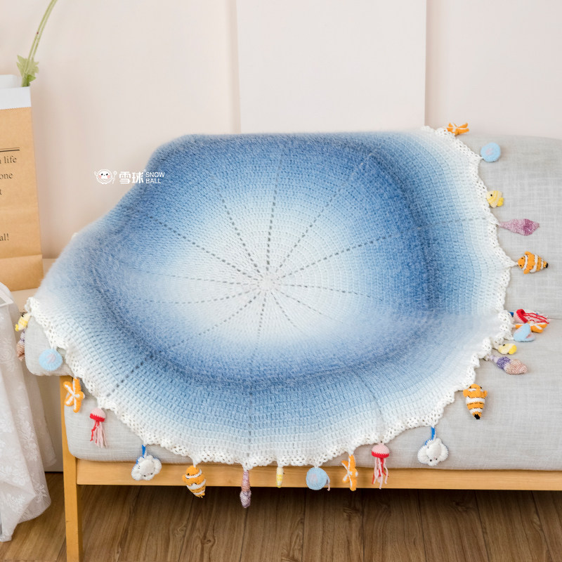 雪球diy手工编织小萌丝花束毯材料包毛线针织海洋午睡盖毯子礼物,淘宝优惠券,粉丝福利购,淘宝优惠卷