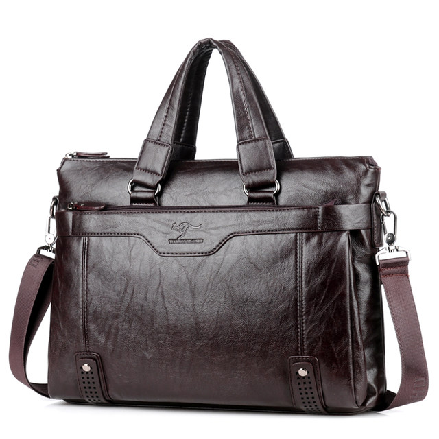 Briefcase men's genuine leather men's handbag bag business cowhide men's bag one-shoulder crossbody leather bag travel backpack