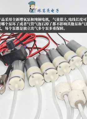 12V直流车载氧气泵电机小型增氧机大气量车用接电瓶卖鱼虾增氧泵