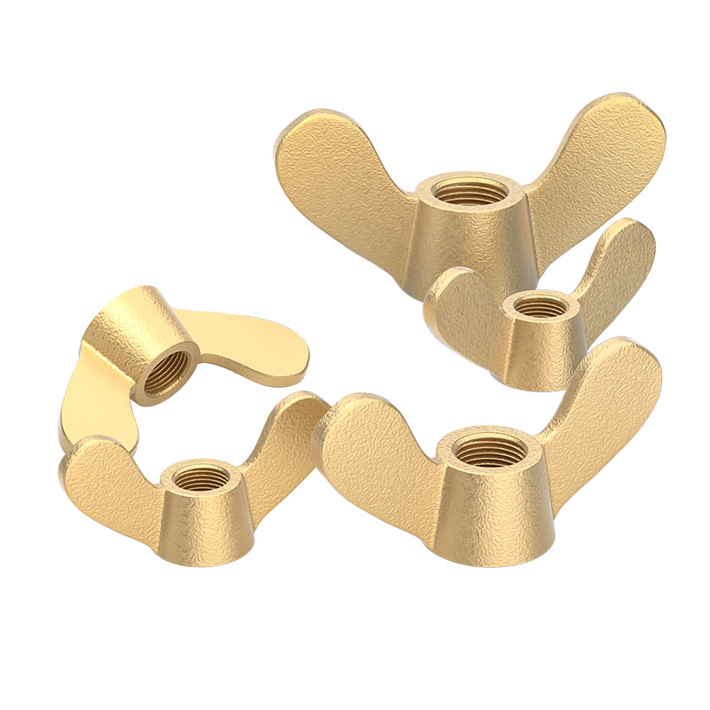 国标纯黄铜全铜蝶形螺母手拧螺帽羊角元宝蝴蝶型螺丝帽M3M4M5-M20 - 图3