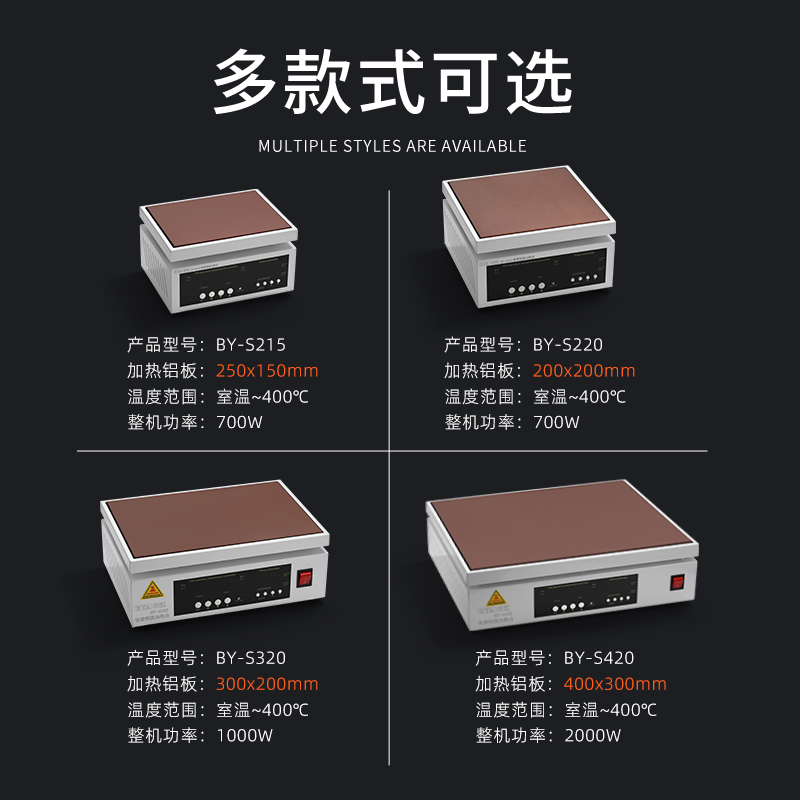邦远可定时调温数显加热台实验室PCB焊接工业型加热板LED灯珠拆焊 - 图0