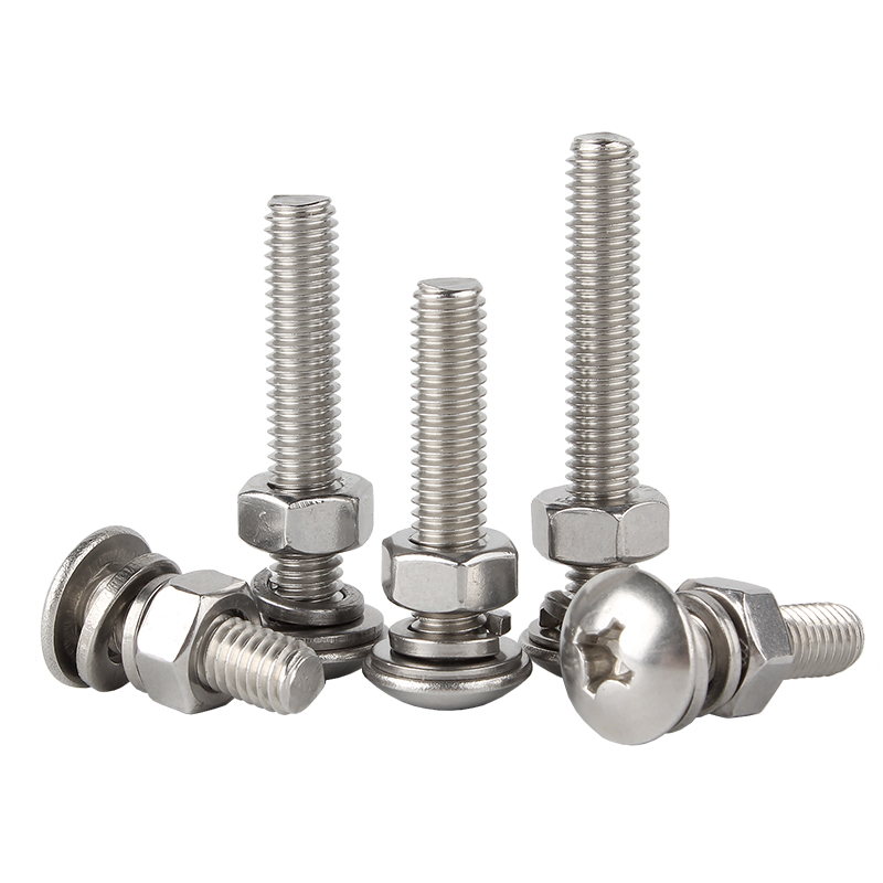 304不锈钢十字大扁头螺丝大伞头螺栓螺丝螺母组合套装M3M4M5M6M8 - 图1