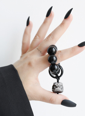 黑曜石手捻冷门文玩盘串