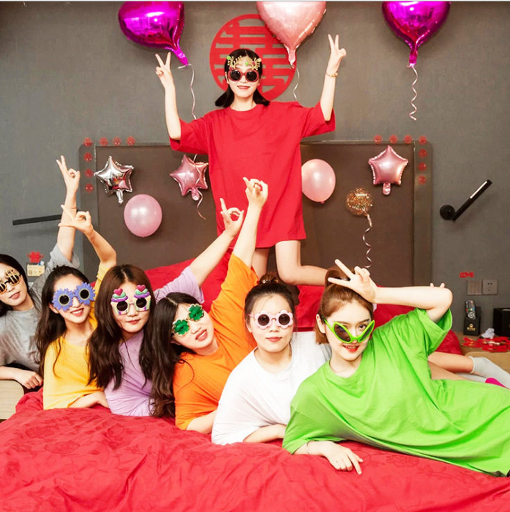 新款闺蜜装夏季彩色t恤伴娘姐妹团糖果色短袖聚会学生班服体恤女