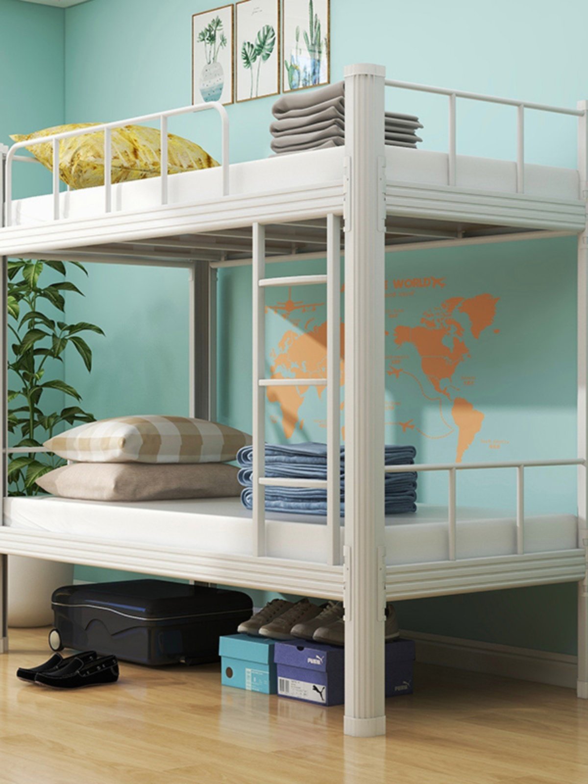 上下铺铁床加厚员工宿舍床高低床学生单双人公寓床双层床铁艺床架,淘宝优惠券,粉丝福利购,淘宝优惠卷