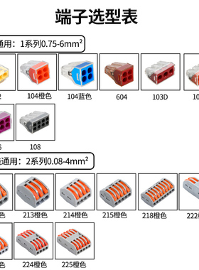 SPL系列灯具电线连接器多功能快速接线端子导线分线并线器按压式