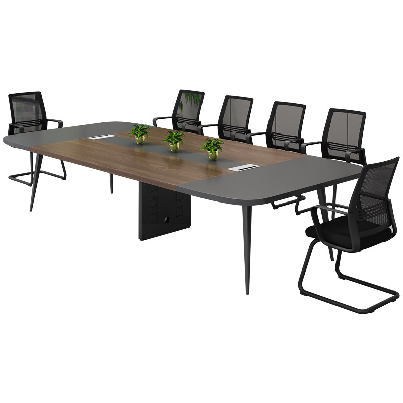 会议桌简约现代办公桌6人工作台会议室桌椅组合小型2米长桌开会桌