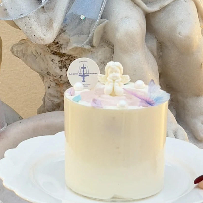 七夕情人节丘比特天使蛋糕装饰摆件唯美薄纱蝴蝶女神生日插件装扮