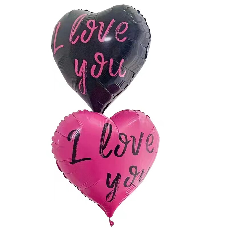 情人节表白结婚求婚18寸爱心I LOVE YOU铝膜气球派对装饰拍照道具