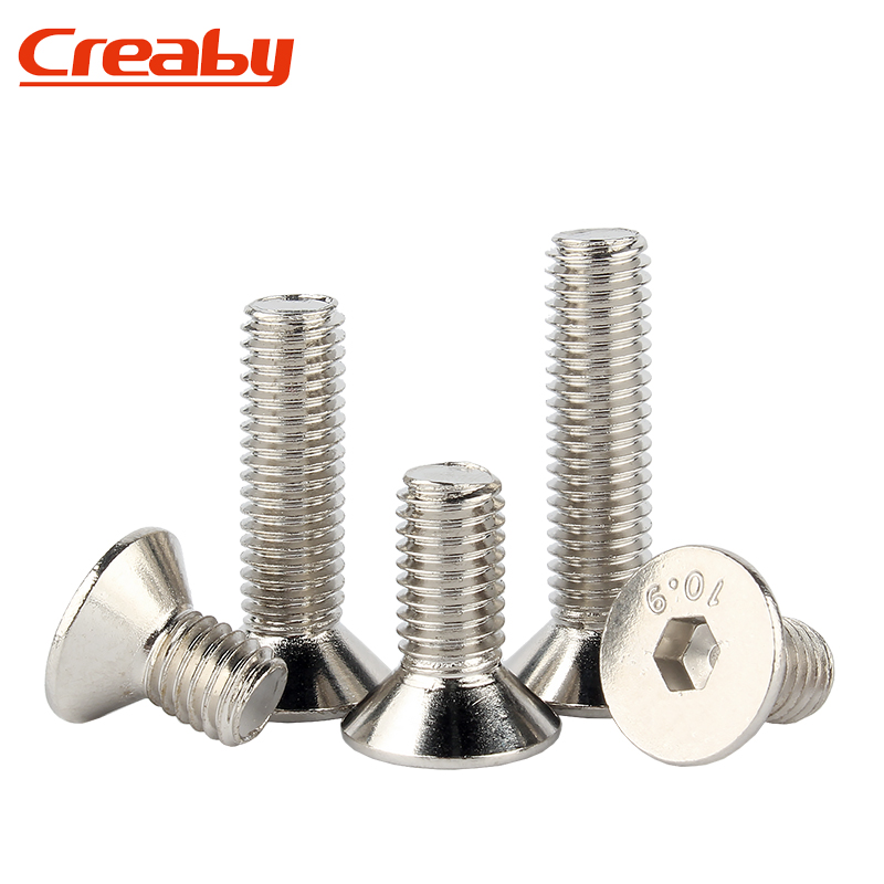 10.9级镀镍沉头内六角螺丝螺栓平杯平头螺钉M2/M2.5M3M4M5M6M8M10 - 图2