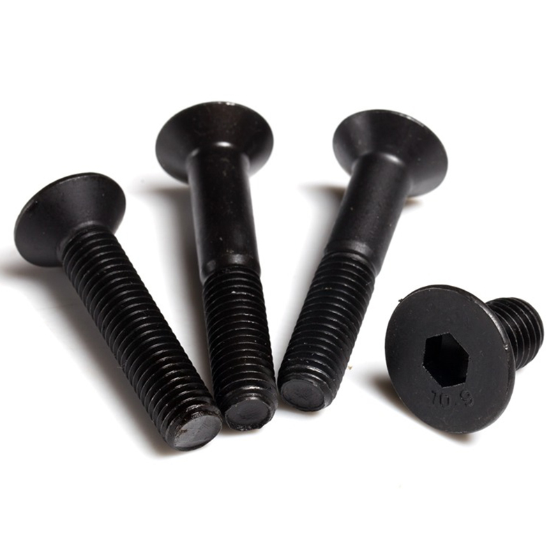 10.9级英美制沉头内六角螺丝钉平头螺丝螺杆沉杯平杯发黑色 - 图1