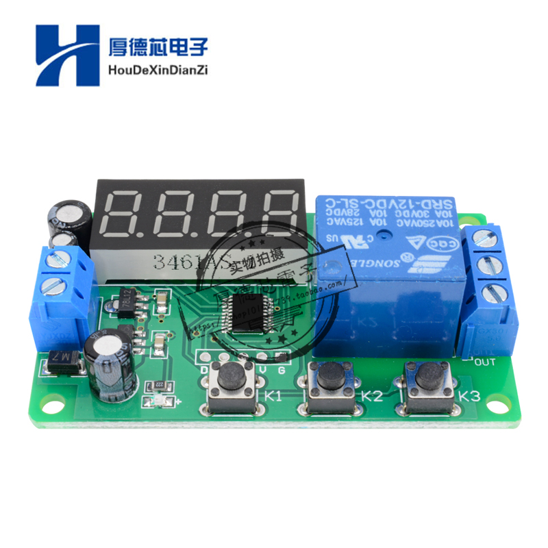 DC12V 无限循环定时开关控制器 延时通断 通电延时时间继电器模块 - 图1