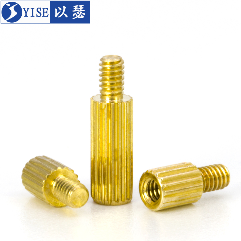 滚花铜柱M2单头圆形铜柱螺丝 安防监控铜柱 摄像头铜螺丝柱铜支柱 - 图1