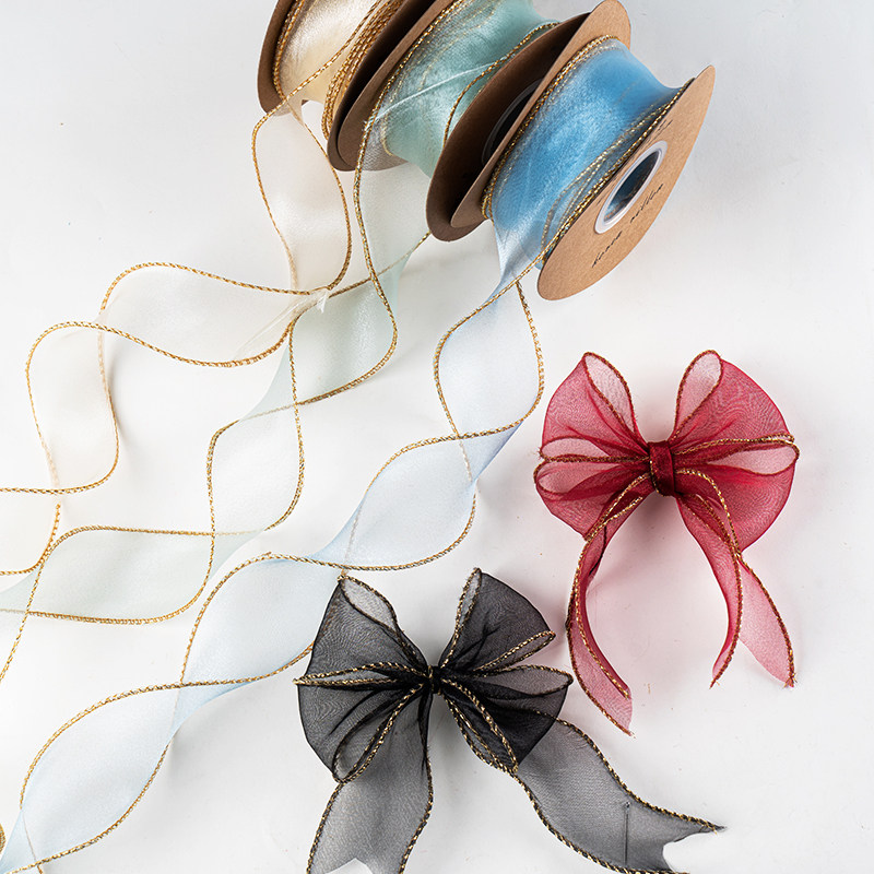 520情人节鱼尾纱丝带手工diy绸带材料婚庆花束生日蛋糕盒绑礼品带