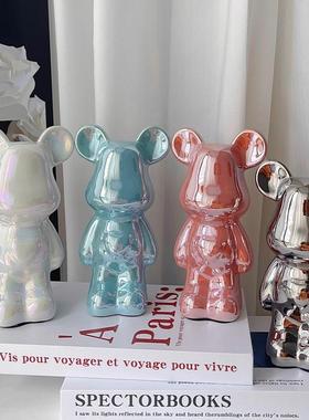 高级感暴力熊摆件家居客厅酒柜电视柜玄关装饰存钱罐轻奢新家礼物