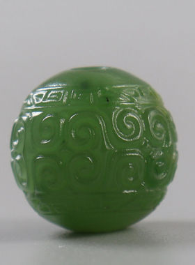 和田玉碧玉墨玉如意回纹散珠和田玉文玩回纹单珠配珠多宝手串隔珠