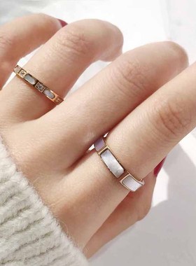 不掉色时尚戒指ins潮女