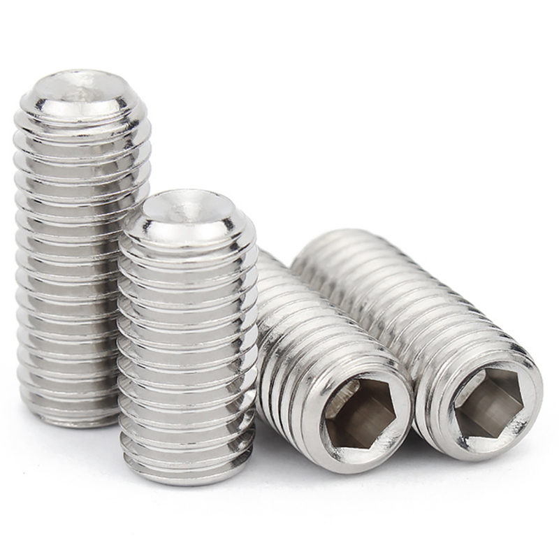 304不锈钢凹端紧定螺丝内六角机米无头顶丝止付螺钉M3M4M5M6-M16 - 图1