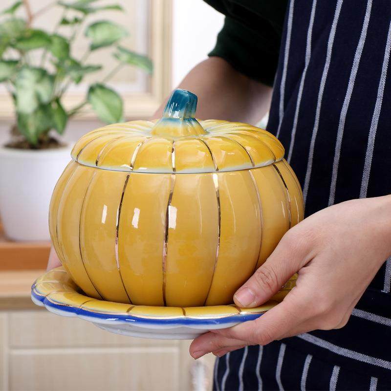 陶瓷南瓜汤盅燕窝隔水炖盅带盖餐厅商用炖罐小汤盅家用甜品蒸蛋碗,淘宝优惠券,粉丝福利购,淘宝优惠卷