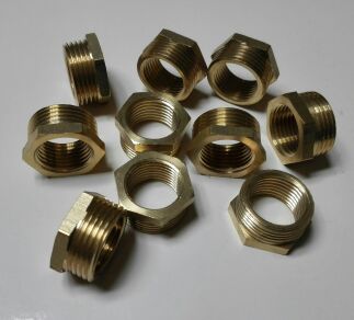 压力表转接头 铜补芯内外丝铜接头内螺纹四分外螺纹六分G1/2-G3/4 - 图1