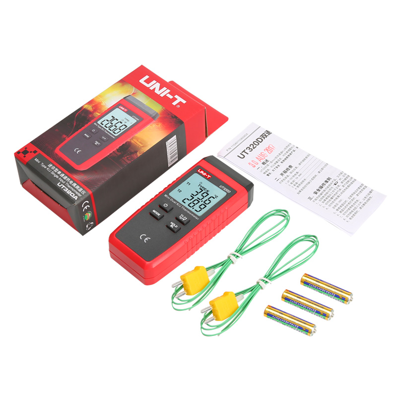优利德接触式测温仪热电偶测温仪器表面温度计带探头温度表UT320D - 图3