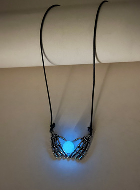 Halloween Jewelry Skull Head Glow Bead Necklace万圣节项链