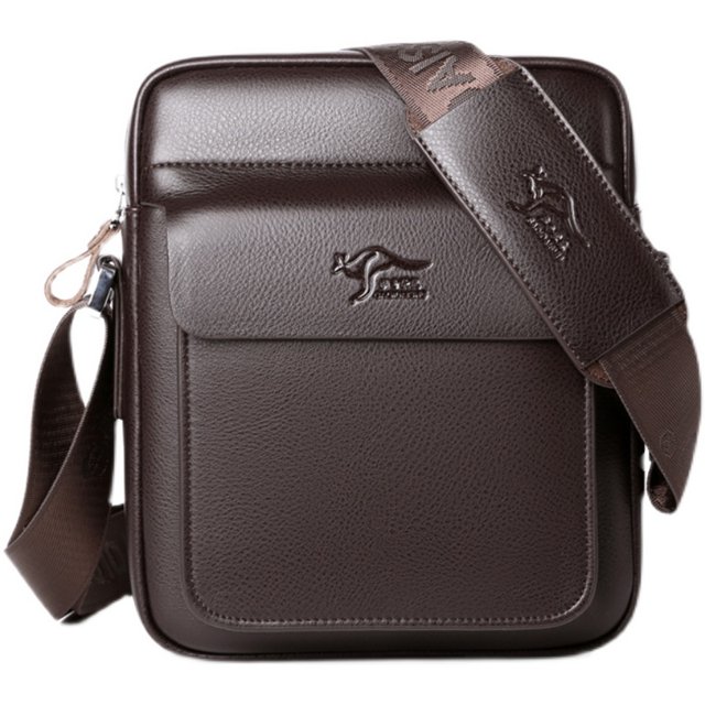 Sachy Kangaroo Men's Shoulder Bag Genuine Leather Business Men's Bag Crossbody Bag Soft Leather Hanging Bag Casual Slant Small Backpack