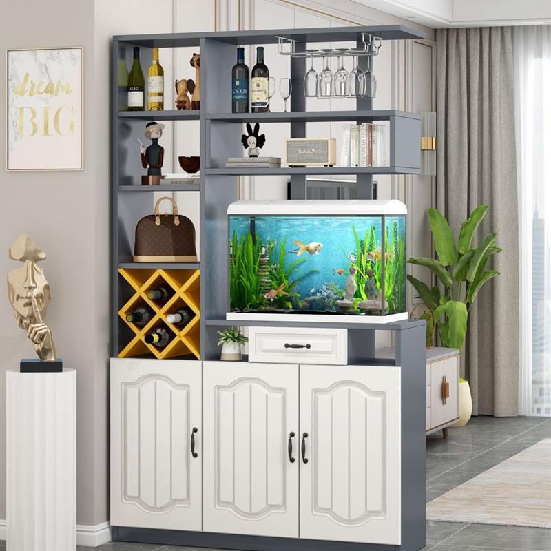 入户玄关柜鱼缸酒柜餐厅屏风隔断柜欧式轻奢门厅柜客柜进门鞋柜 - 图1